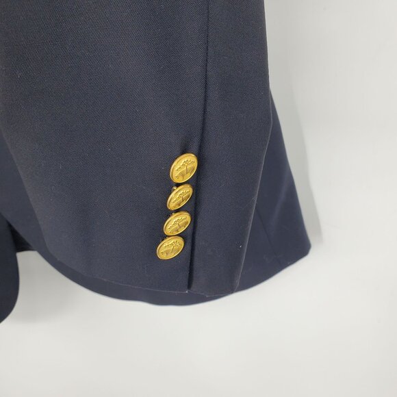 Brooks Brothers 100% Wool Fabric By Loro Piana Navy Blue Blazer Suit Jacket 41 - Picture 12 of 15